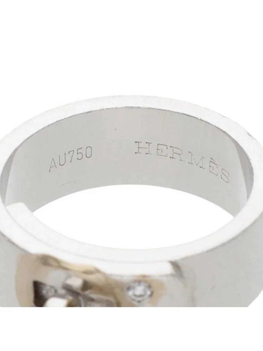 Hermes Kelly 18k White Gold Diamond Ring 52 No 12